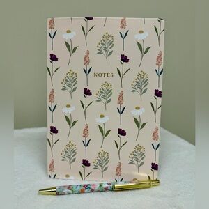 Floral Hardcover Notebook with Pen